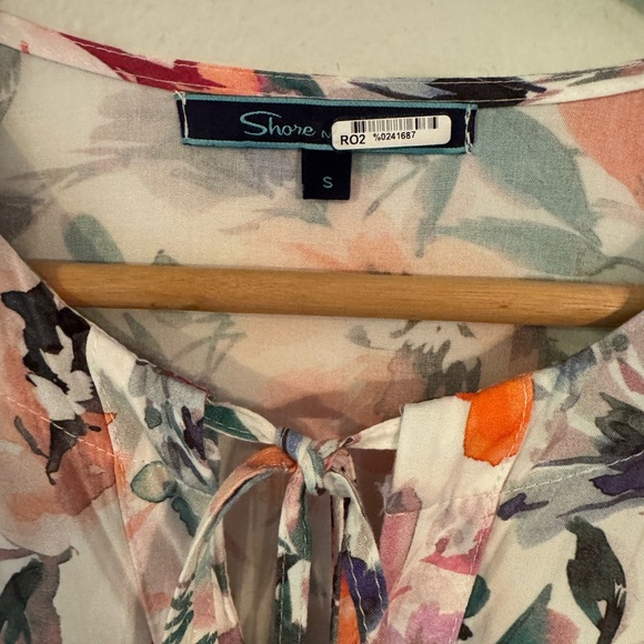 Shore Tropical Floral Tiered Peasant Dress Size S - Picture 6 of 7